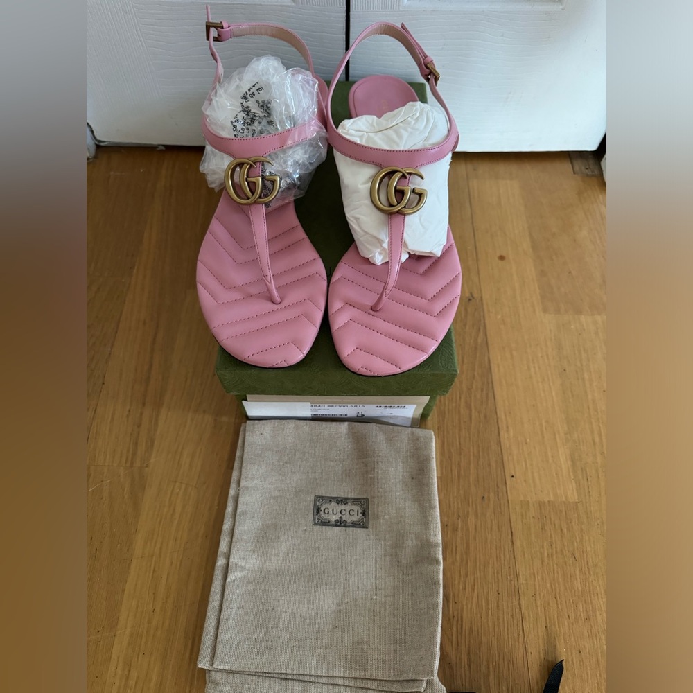 Gucci double G thong sandals wild rose size 41